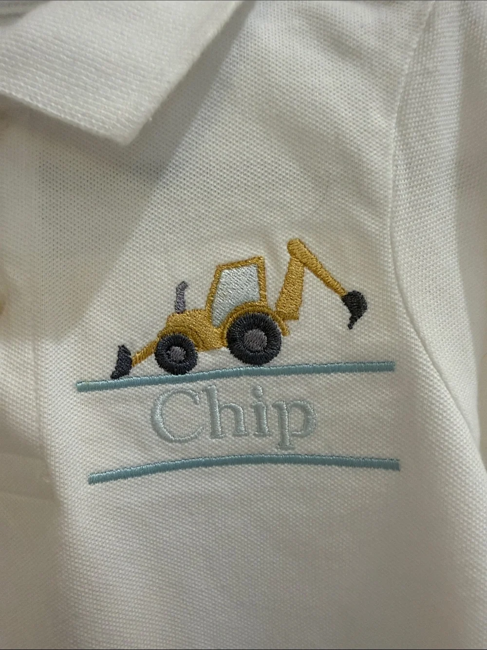 Lot of 4 The Children's Place White Polo Shirts with ‘Chip’ Monogram 3T